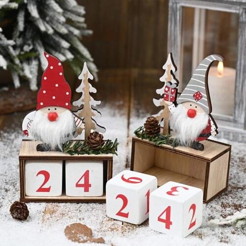 Christmas Wooden Pine Cone Calendar/Diy Calendar Countdown Ornaments/XMAS Decor/Festival Atmosphere Scene Arrangement
