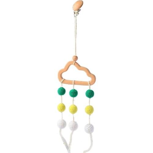 Baby Stroller Pendant Beech Cloud Tassel Rattle Pacifier Chain Clip Bed Bell Toy