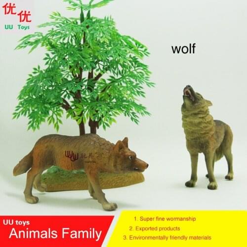 Action Figures: Wolf (Canis lupus) family pack Simulation model Animals kids toys children educational props