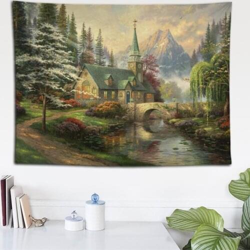 Background Fabric Valance Tapestry Wall Hanging Custom Hometown Bedroom Living Room Blanket Yoga Beach Towel Tablecloth