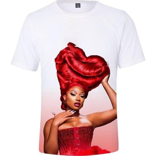 3D Printing T Shirt Megan Thee Stallion Tshirts Men Women New Summer Casual Cool Short Sleeve Oversized Streetwear Top Tees