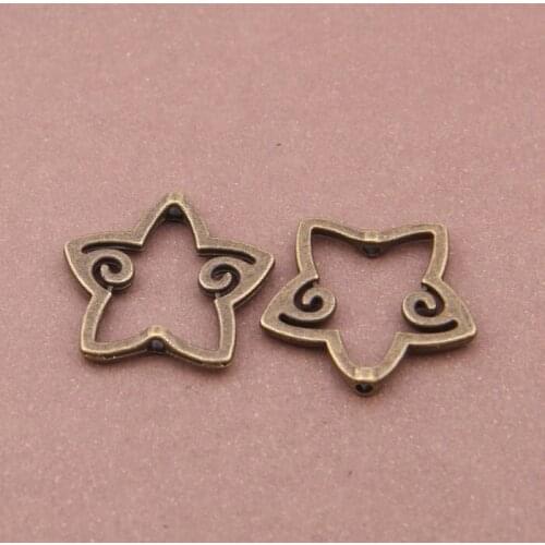 Hot 100pcs Vintage Pentagram Charm Fit Making Earrings/Bracelets/necklace/key Chain DIY Fashion Jewelry Accessories