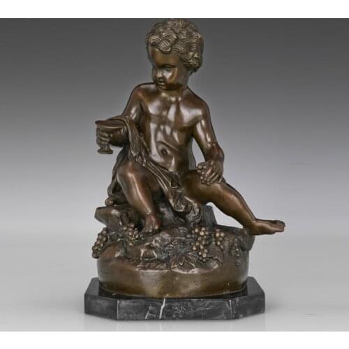 Greek Mythology Little Wine God Dionysus Statue Sculpture Antique Art Hot Casting Brass Home Decor