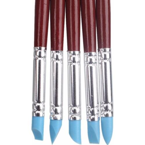 5 Pcs Decorating Brush Silicone Fondant Shaping Pen Food Cupcake Sugar Craft Style Mold Sugar Craft Tool For Kitchen Baking