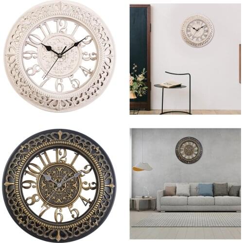 Circular Wall Clocks Retro Decoration Silent Battery Operated Kitchen Digital Hanging Art Clocks for Garden School Home Den