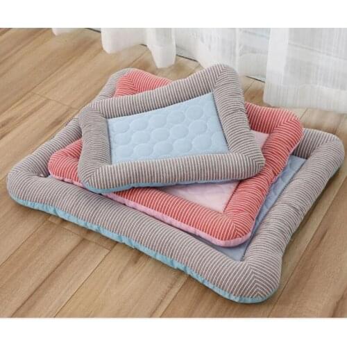 Summer Cooling Pet Bed For Dogs House Dog Beds Fashion Mat Breathable Household Pet Sofa For Cat Sofa Supplies Cool Breathables