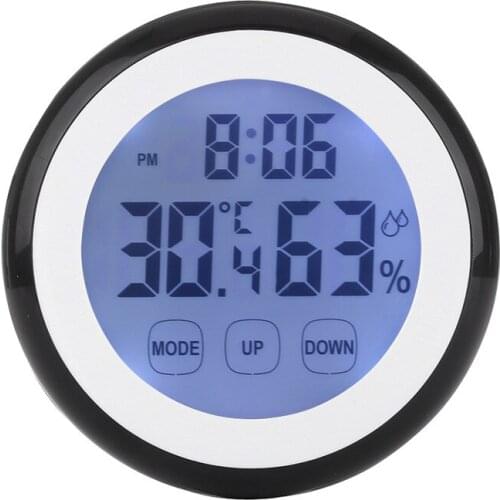 4 Colors Plastic Digital LCD Temperature Humidity Time Function Wall Clock Indoor Weather Station Meter Tester Backlight Clocks