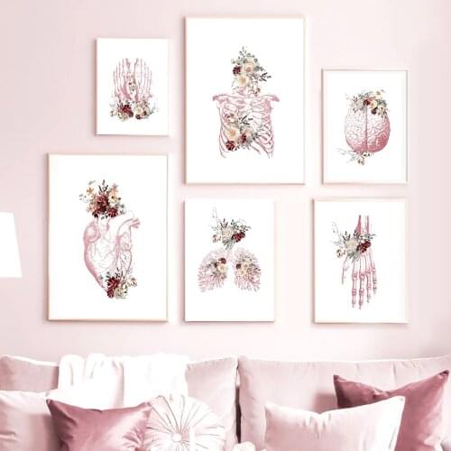 Muscle Foot Bone Heart Anatomy Skeleton Wall Art Canvas Painting Hospital Posters And Prints Wall Pictures Doctor Office Decor