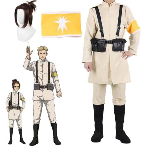 New Attack On Titan Cosplay Costume Theater Version Hange Zoe Reiner Braun Marco Bodt Jean Kirstein Eren Jaeger Uniform Wig