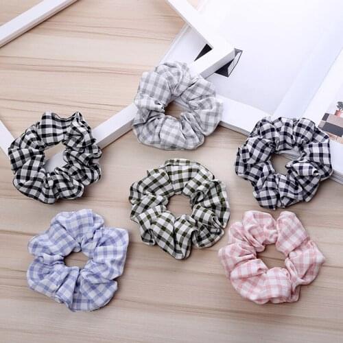 New arrival Fashion women pretty Plaid college style Hair bands hair Scrunchies girls Hair Tie Accessories Ponytail Holder