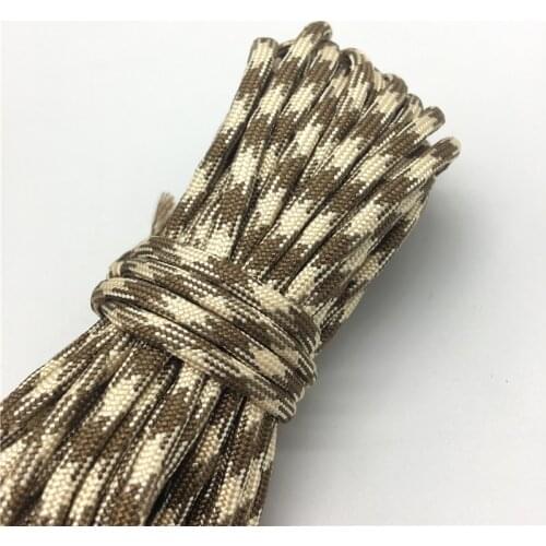 10yds Paracord 550 Parachute Cord Lanyard Rope Mil Spec Type III 7 Strand Climbing Camping Survival Equipment #Brown+khaki