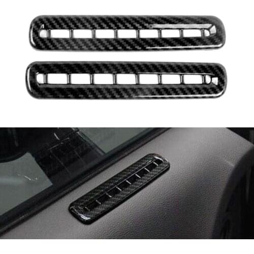 Car Front Air Vent Cover 2pcs For Dodge Challenger 2015 2016 2017 2018 2019 Carbon Fiber Pattern ABS