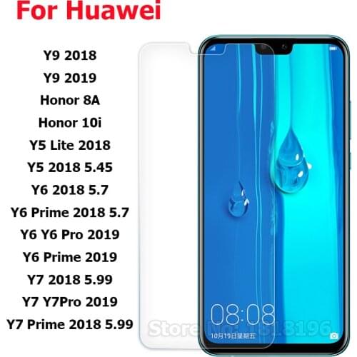 Film For Huawei Y9 2019/Y5 Lite Tempered Glass for Huawei Honor 8A 10i Screen Protector on the Huawei Y6 Prime 5.7 Y7 Prime 5.99