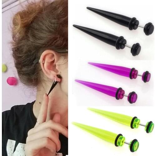 2pcs Punk Men Women Fake Ear Plugs Taper Gauges Expander Stretcher Piercing Earring Jewelry Faux Septum Tragu Pircing Bijoux