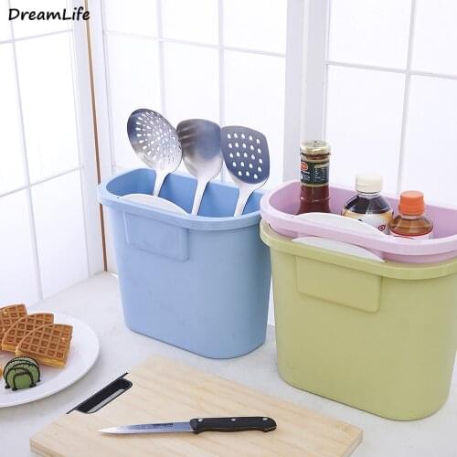 Kitchen Cabinet Door Hanging Trash Garbage Bin Can Rubbish Container Desktop Mini Trash Can Home Kitchen tool