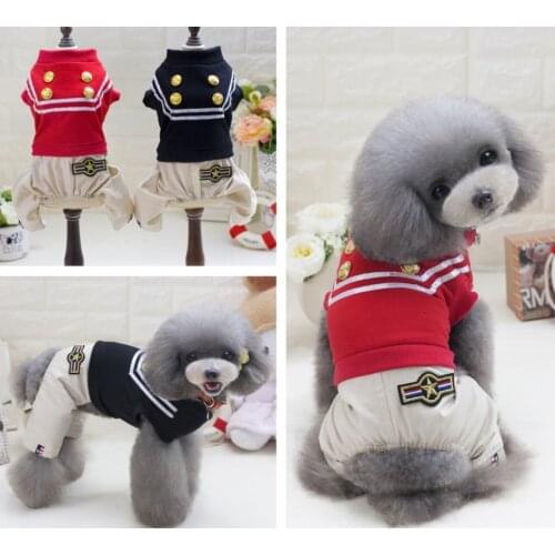 Police uniform role play dog clothing black red one piece clothing dog coat Teddy clothing pet dog clothing cat