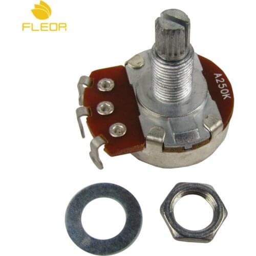 FLEOR 20pcs Full Size Bass Guitar Pots Potentiometers A250K Long Shaft Potentiometers Volume Tone Control Guitar Accessories