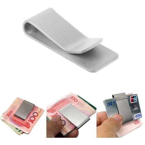 Sell at a loss! Silver Stainless Steel Money Clip Durable Metal Pocket Holder Wallet Credit Card Cash Clips Men Women Unisex