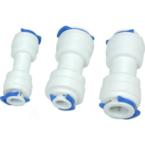 1/4" 3/8" OD Tube Straight Equal Or Reducing Union Connector Fitting RO Water Reverse Osmosis Aquarium System