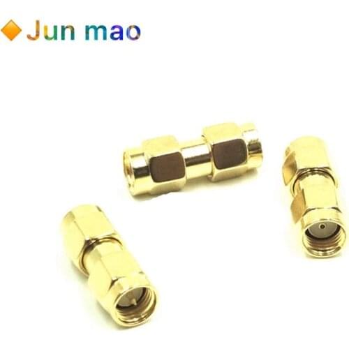 2pcc Golden SMA Male to RP SMA male female pin RF Coax Adapter Straight goldplated NEW SMA Male Hole to SMA Male Neelde SMA-JJ