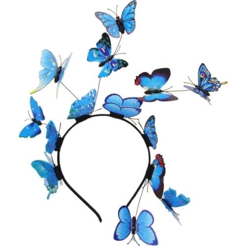 Fancy Butterfly Hair Bands Party Modern Show Head Bands For Girls Women Plastic Branch Stage Performance Hair Accessories