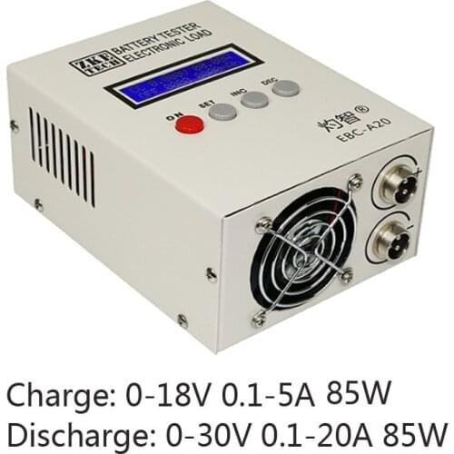 Lithium Battery Capacity Tester Fe Battery Tester Charge 5A Dischage 20A 85W Cyclic Electronic load Online Computer Software