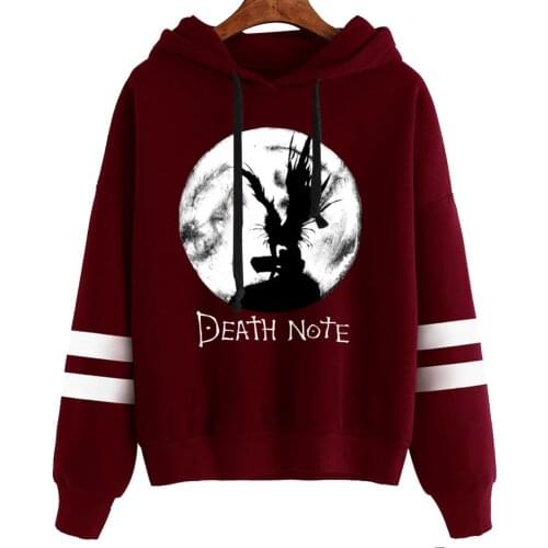 Mens Hoodies Death Note Men Women Pullovers Hoodies Sweatshirts 90s Anime Hoody Streetwear Tops