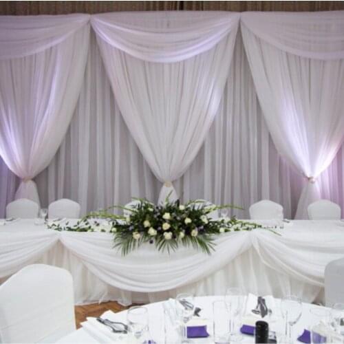 10ft*20ft pure white wedding backdrop romantic Banquet stage curtain