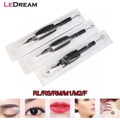 10PCS/Lot Disposable 19mm Handle With 1RL 3RL 5RL 7RL 9RL 11RL 13RL 15RL Sterilized Tattoo Grip Tattoo Needle Tool Tip Machine