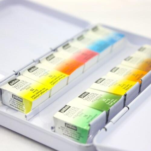 12/24 Colors High Quality Solid Watercolor Paint Artist Watercolor Pigment Tin Box Set for Art Supplies