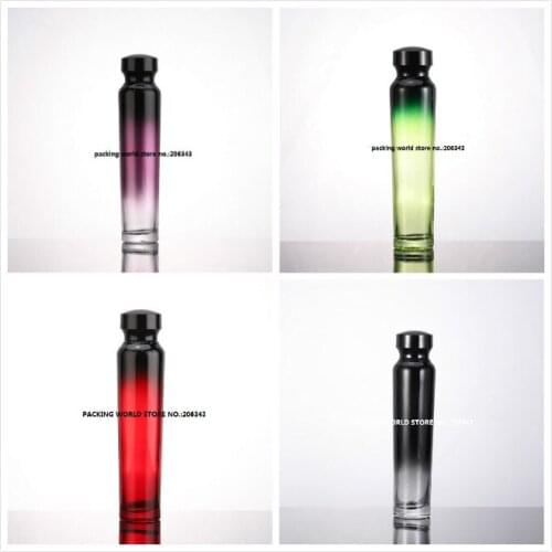 120ml green/purple/red/black glass bottle with plastic stopper for lotion/emulsion/serum/toner/toilet skin care cosmetic packin
