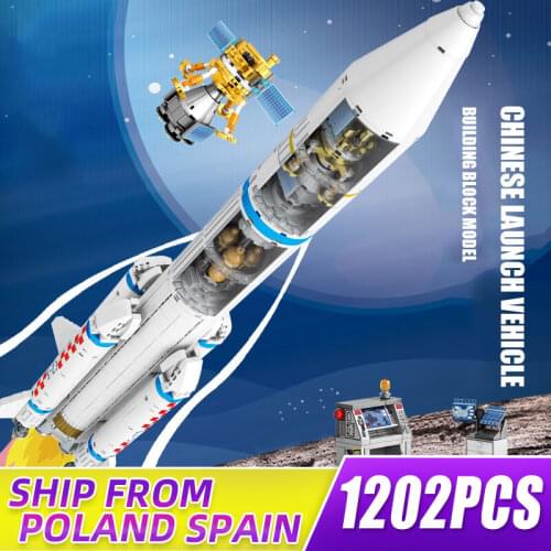 1202PCS Creative City Space Flight The Long March 5 Launch Vehicle Model Building Blocks Bricks Kids DIY Toys Christmas Gifts