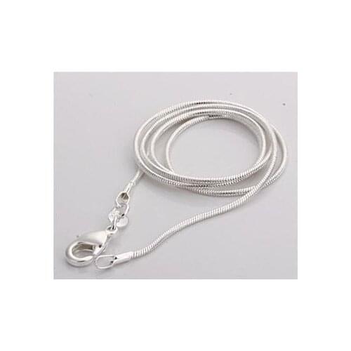 2016 Free Shipping 16-24 Inches Fine Silver color Plated Necklace Chains With Lobster Clasps Set For Girl Woman C008