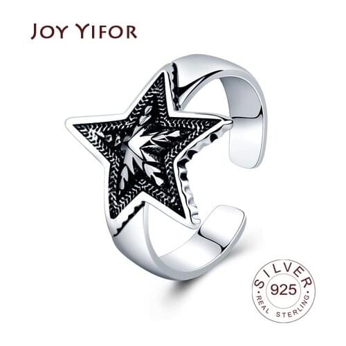 2020 HOT SALE Silver 925 Star Ring For Women Wedding 100% 925 Sterling Silver Stackable Finger Ring Jewelry