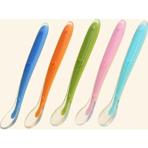 2021 Kids Utensils Baby Soft Silicone Spoon BPA Free Infant Safety Feeder Silicon Spoon Children Food Feeding Tool Free Shipping