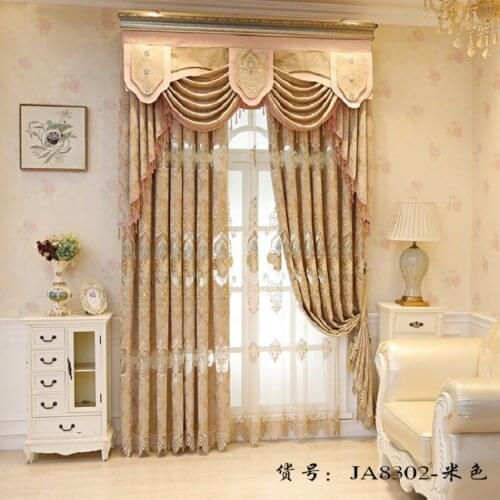 2021 New Light Luxury European Style Embroidery Jacquard Curtains for Living Room Bedroom Dining Room Curtain Valance Decoration