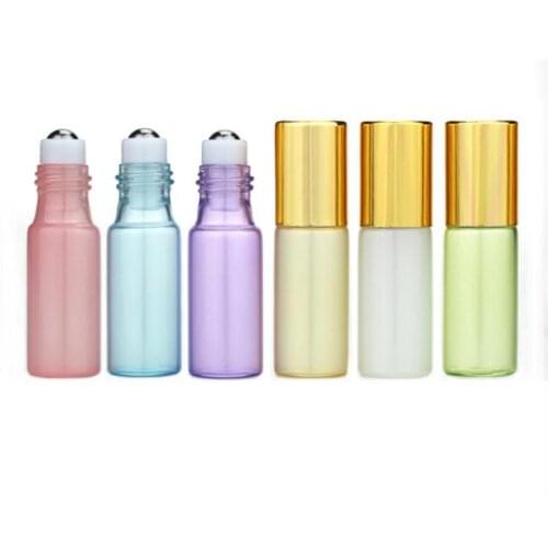 3ml 5ml Pearlescent Glass Oil Roll On Perfume Bottle with Stainless Steel Beads 100pcs/lot