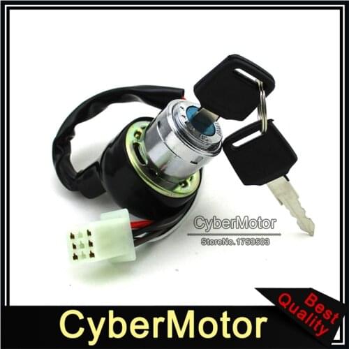 6 Wire Pin On Lock Off Ignition Key Switch + 2 Keys For Kazuma 50cc 70cc 90cc 110cc 125cc ATV Quad 4 Wheeler