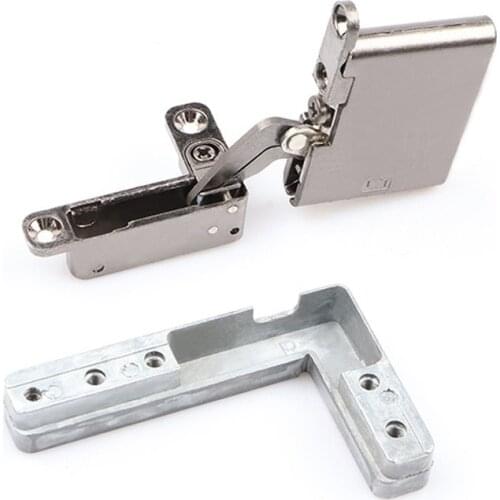 Aluminum Door Concealed hydraulic Hinge Wood Wardrobe Mute Self Closing nvisible Hinge Furniture Accessories