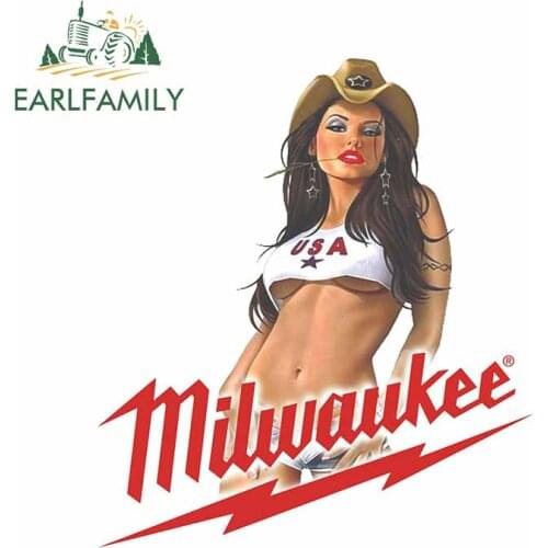 EARLFAMILY 13cm for Milwaukee Car Stickers Fine Vinyl Decals Waterproof Laptop JDM Bumper Hard Rock Sexy Car Assessoires