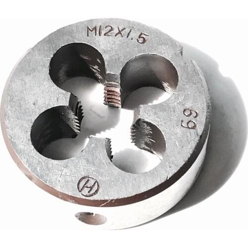 Free shipping of 1PC alloy steel made metric manual die M12 for processing steel iron aluminum copper workpiece threading work