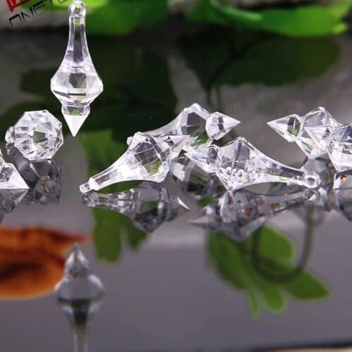 Free Shipping,100pcs/lot, Top Quality Acrylic Crystal Pendants 17*45mm, Nice Wedding & Party Decoration, Acrylic Chandelier Drop