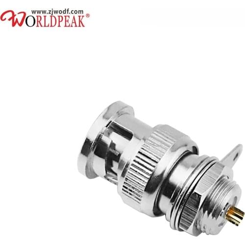 Free shipping 5pcs bnc male bulkhead solder connector