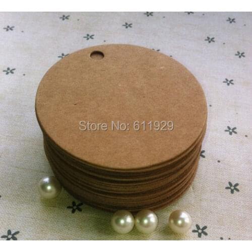 Free shipping 500 pcs a lot 350 gsm dia.5.5cm blank round kraft paper tag/baking price tags/garment hang tag/labels/message card