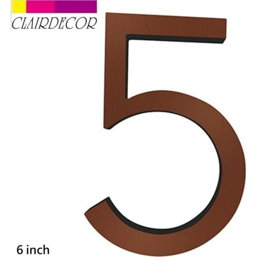 Big Floating House Number Aged bronze 15cm Modern Building Signage Outdoor Huisnummer Numeros Casa Door Numbers Address Plate