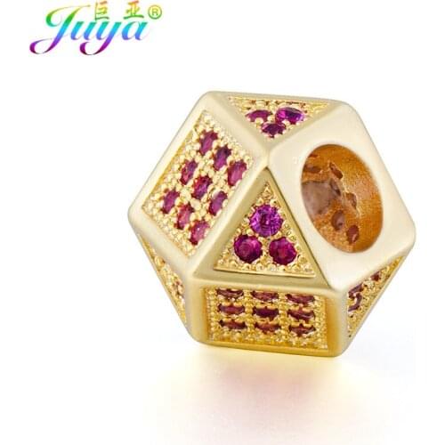 Beads Jewelry Findings Supplies Large Hole Copper Charm Spacer Needlework European Metal Beads Handmade Accessories Components