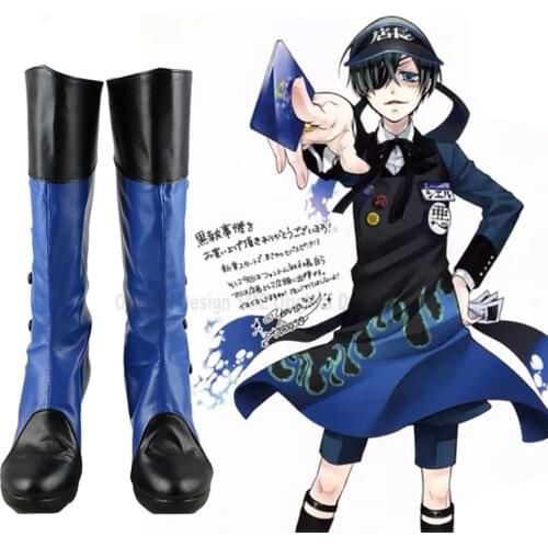 Black Butler Ciel Phantomhive Cosplay Shoes Boots Halloween Carnival Party Cosplay Costume Accessories