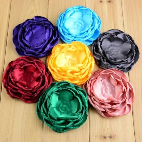 Kids Hair Flower 120pcs/lot 3.94in Summer Style 7 layers Messy Bow Fabric Flowers Bud For girls Headband Accessories MH89