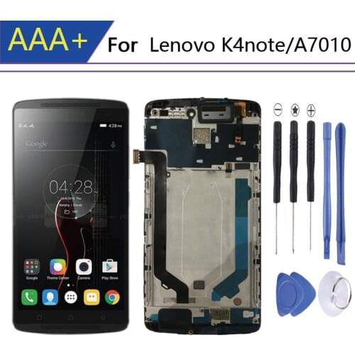 For 5.5 inches pantalla Lenovo K4 note display LCD with Frame A7010 display in Mobile Phone LCDs Touch Screen 10 táctil piezas