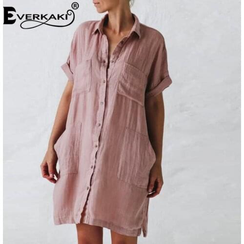 Everkaki Fashionable Shirt Dresses
